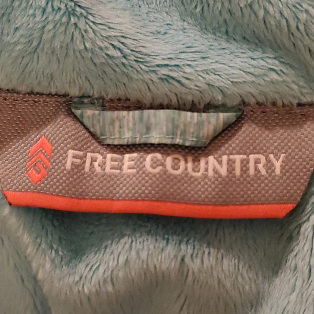 Free Country Zip Down Girls Hooded Light int Green Jacket - Size Medium (10-12)